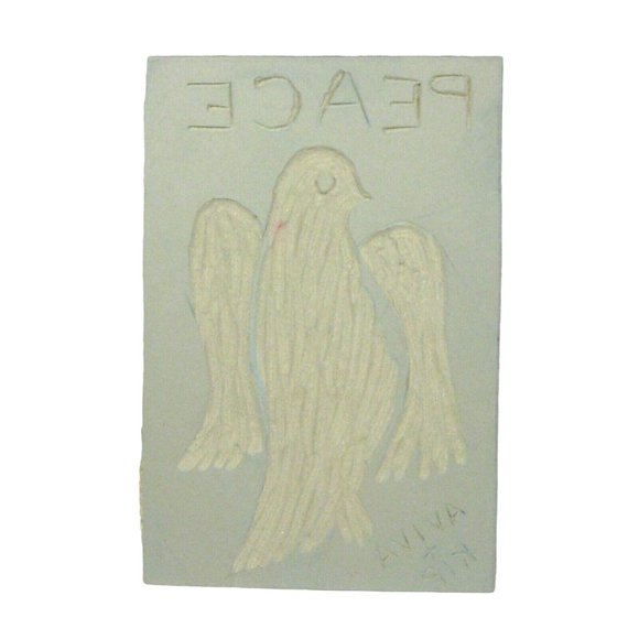 Linocut Linoleum Printing Wood Block Stamp Handmade Bird of Peace 4 x 6 Inch - Picture 1 of 4